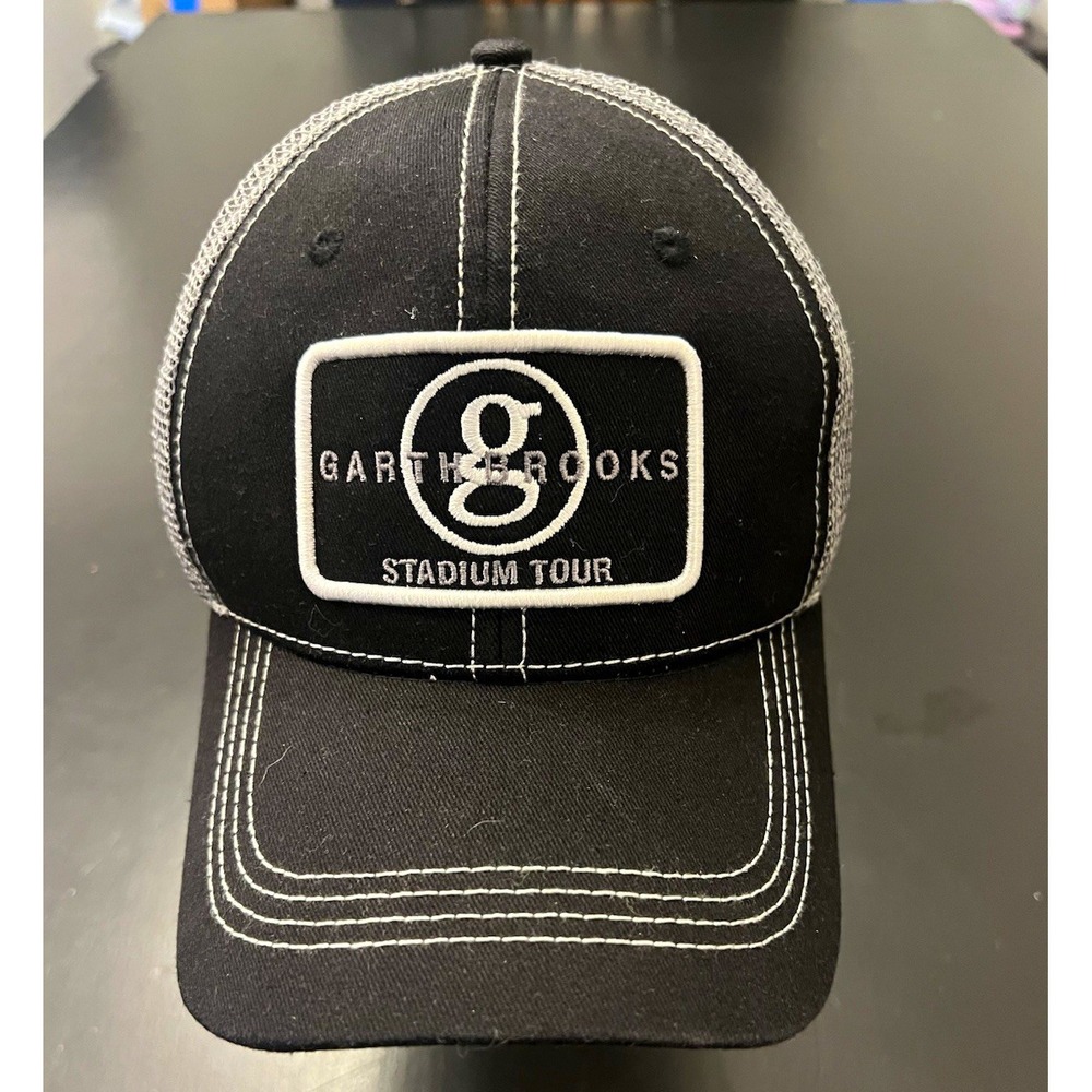 Garth Brooks Stadium Tour Black Gray Mesh SnapBack Trucker Hat One Size